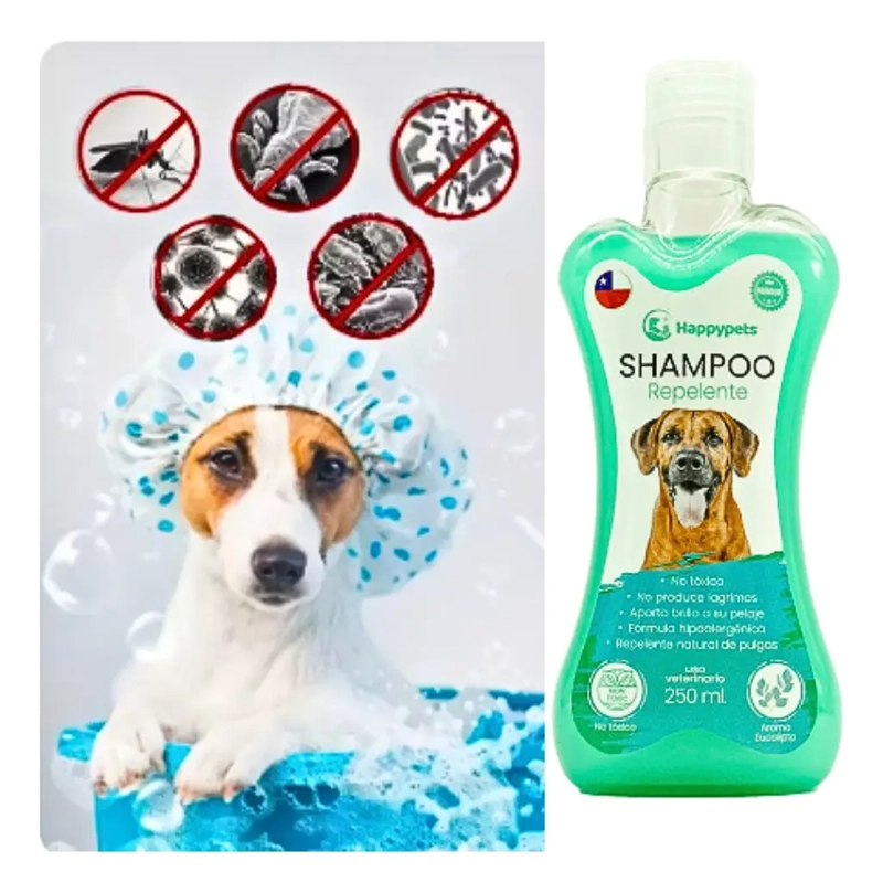 SHAMPOO PARA PERROS REPELENTE DE PULGAS HAPPY PETS 250ML - 3