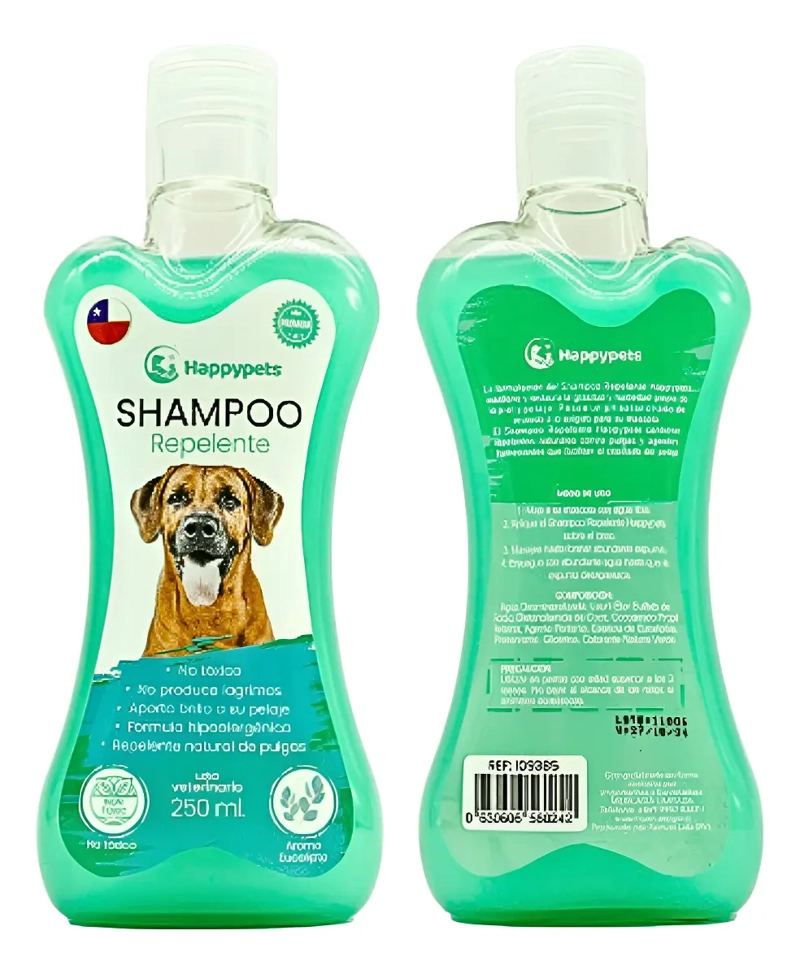 SHAMPOO PARA PERROS REPELENTE DE PULGAS HAPPY PETS 250ML - 4