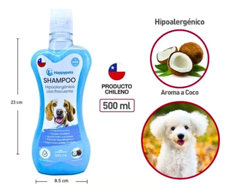 SHAMPOO PERROS PIEL SENSIBLE USO FRECUENTE 500ML HAPPYPETS - 2