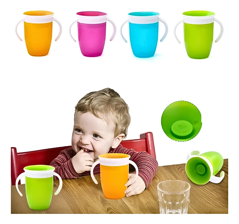 VASO TAZA ANTIDERRAME MAGICA PARA BEBES Y NIÑOS 360° - 1