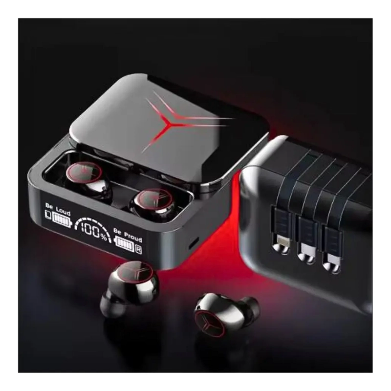 AUDIFONOS INALAMBRICO CON CAJA DE CARGA 3 CABLES 2000 MAH - 4