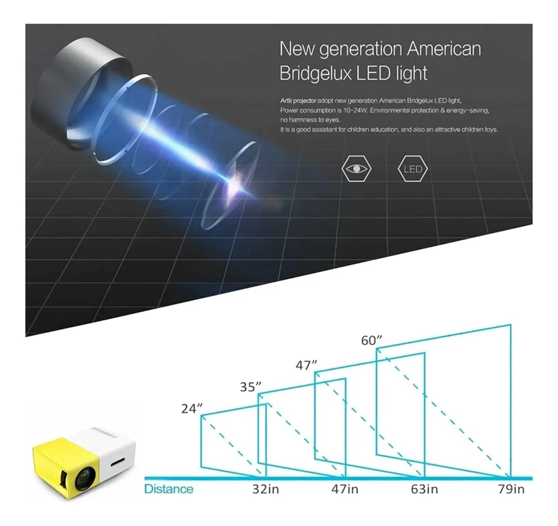 MINI PROYECTOR PORTATIL 4K RESOLUCION LED CINE EN CASA - 5