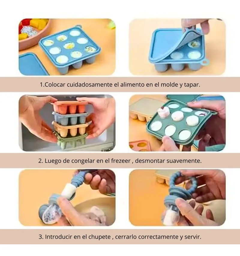 MOLDE PARA HELADO CHUPETE ALIMENTARIO BEBES - 4