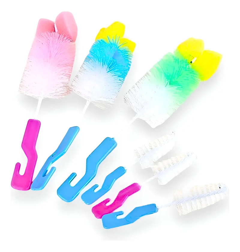 SET CEPILLO LIMPIADOR DE MAMADERA TETINA O BOTELLA MULTIUSOS - 1