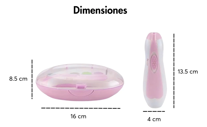 LIMA UÑAS BEBE  TRIMMER ELE CTRICO ROSA CON LUZ LED - 4