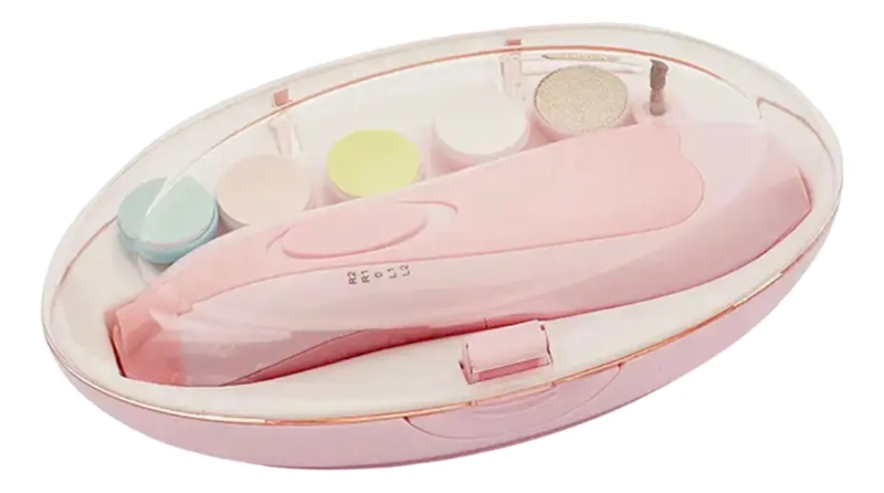 LIMA UÑAS BEBE  TRIMMER ELE CTRICO ROSA CON LUZ LED - 7