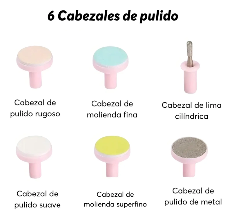 LIMA UÑAS BEBE  TRIMMER ELE CTRICO ROSA CON LUZ LED - 8