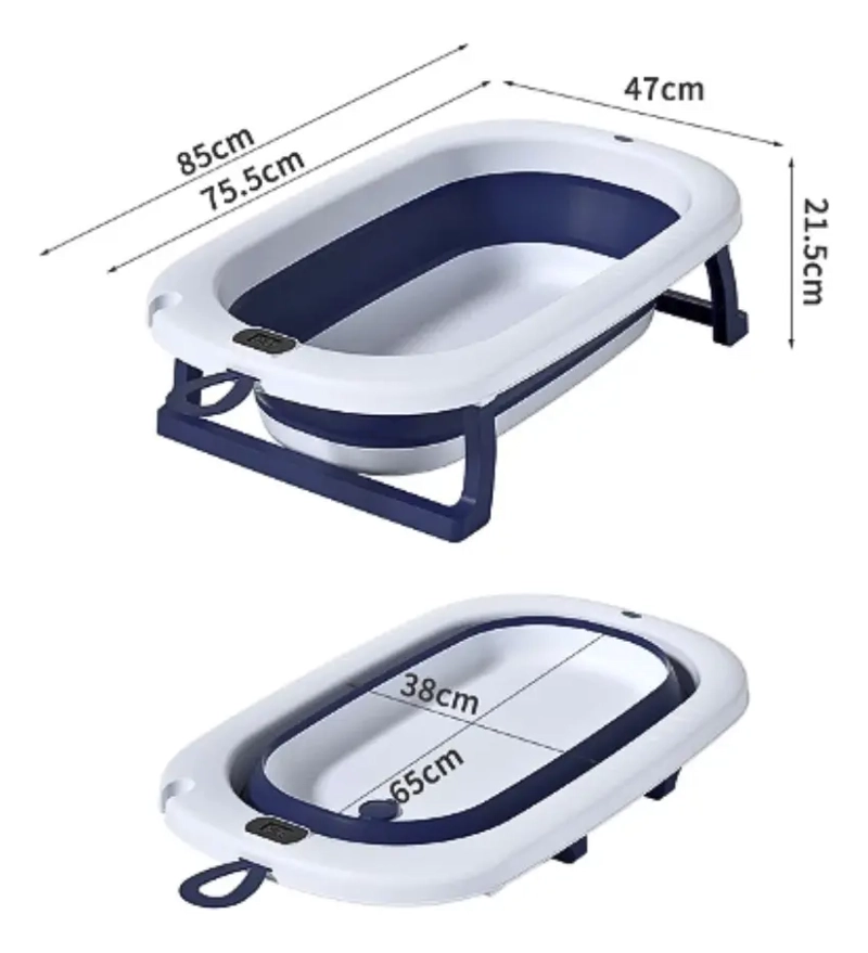 TINA BEBE BAÑERA PLEGABLE + TERMOMETRO + MALLA DE COJIN BAÑO - 2