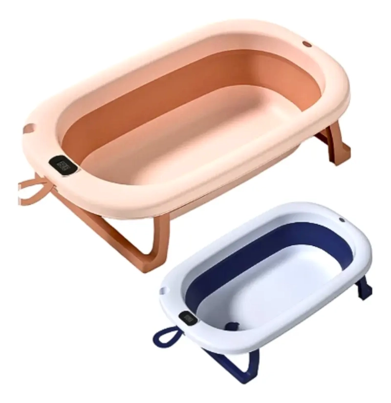 TINA BEBE BAÑERA PLEGABLE + TERMOMETRO + MALLA DE COJIN BAÑO - 3