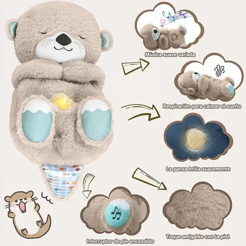 JUGUETE DE PELUCHE NUTRIA CALMANTE CON MUSICA Y MOVIMIENTO - 3