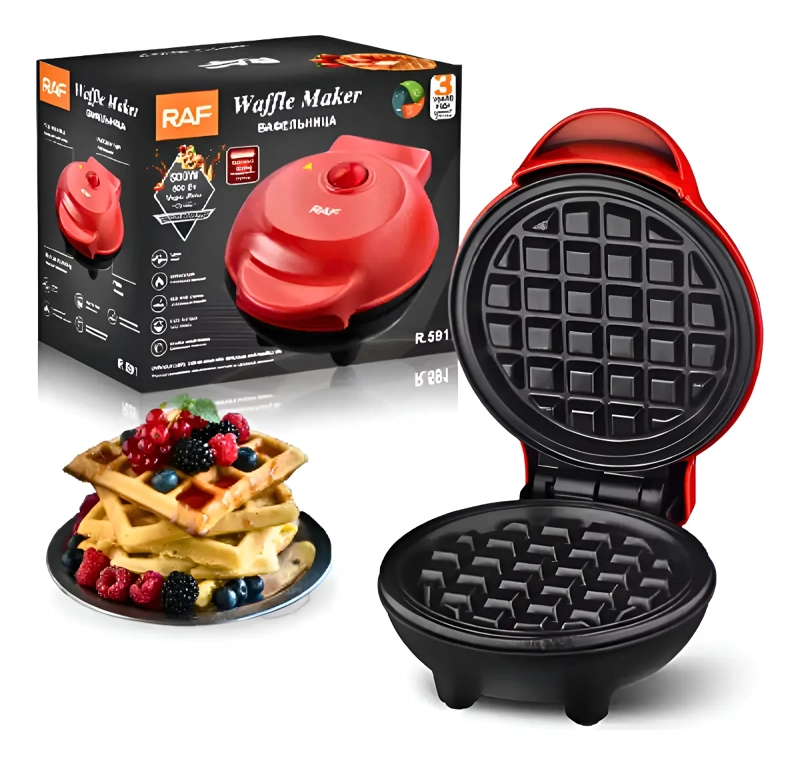 MINI WAFFLERA MAQUINA WAFFLES PASTELES CONOS REPOSTERIA - 1