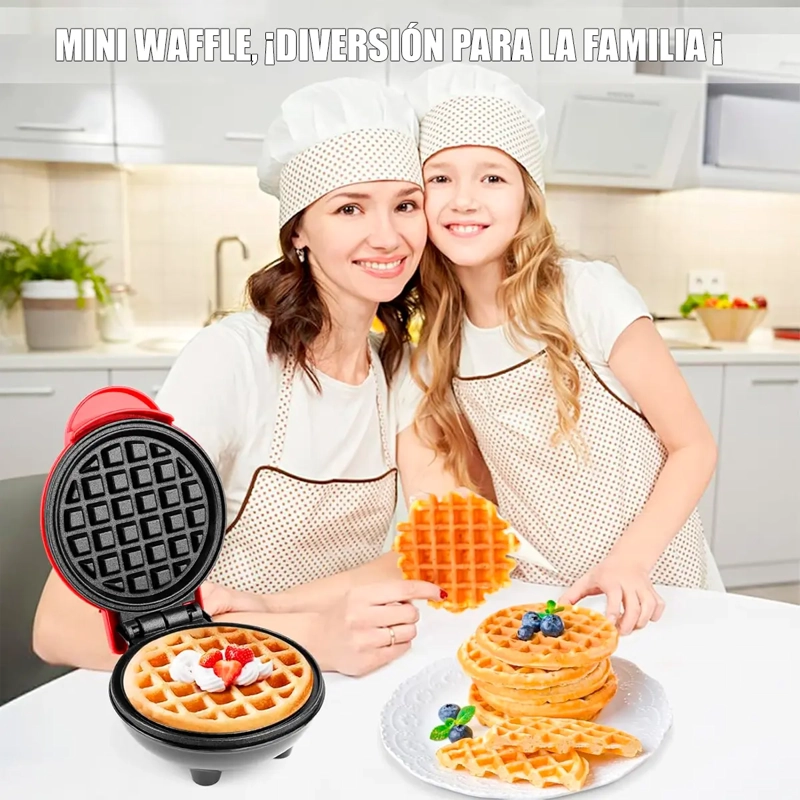 MINI WAFFLERA MAQUINA WAFFLES PASTELES CONOS REPOSTERIA - 2