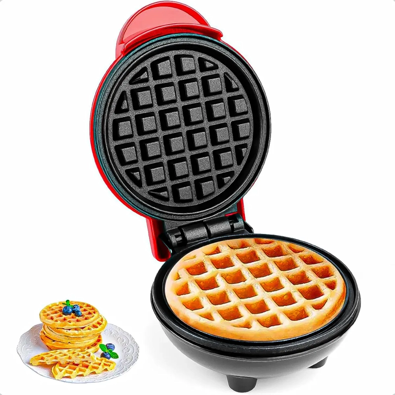 MINI WAFFLERA MAQUINA WAFFLES PASTELES CONOS REPOSTERIA - 3