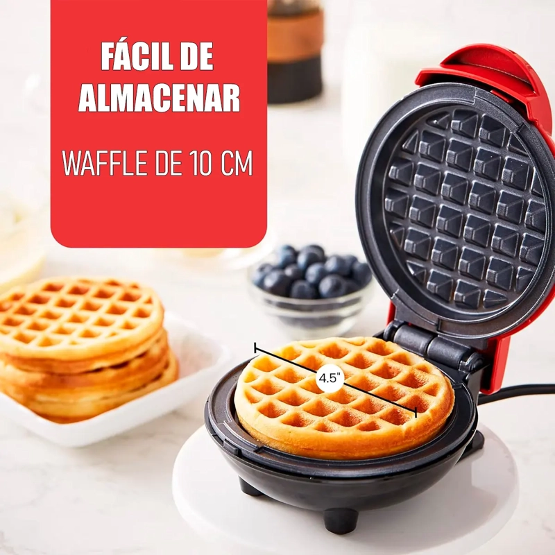 MINI WAFFLERA MAQUINA WAFFLES PASTELES CONOS REPOSTERIA - 5