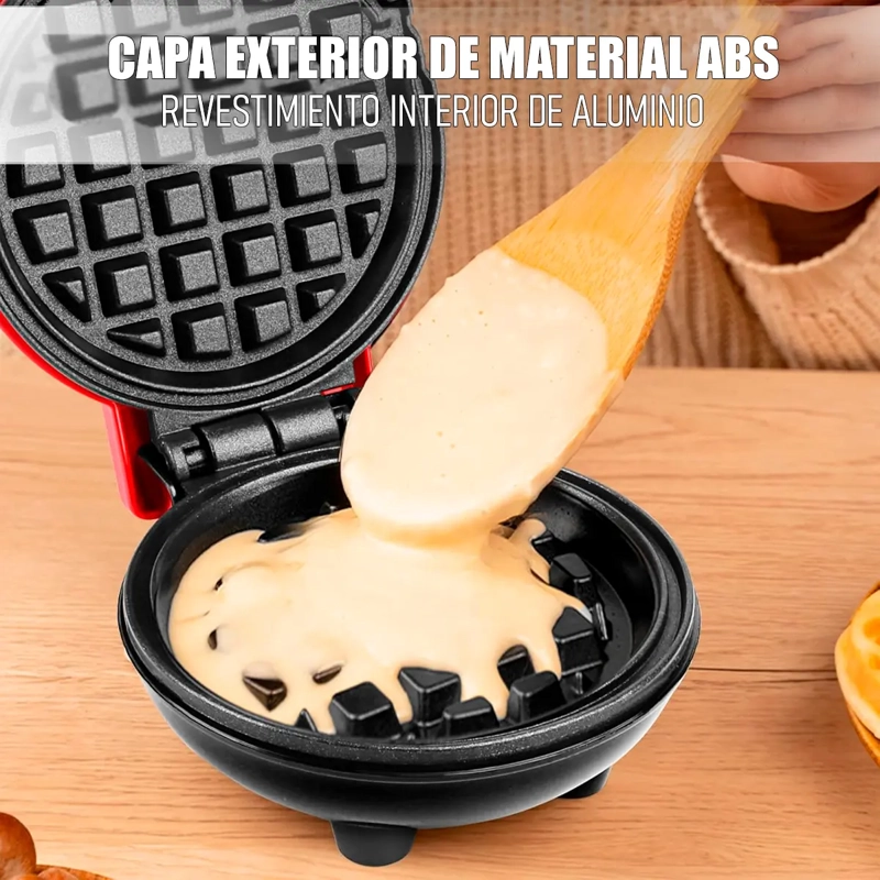 MINI WAFFLERA MAQUINA WAFFLES PASTELES CONOS REPOSTERIA - 8