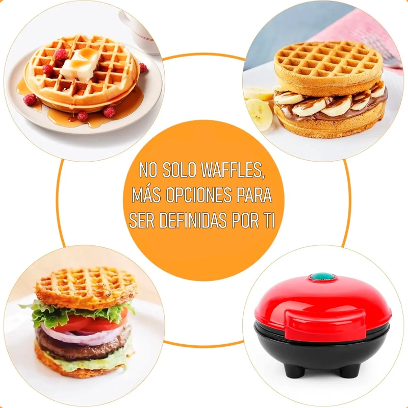 MINI WAFFLERA MAQUINA WAFFLES PASTELES CONOS REPOSTERIA - 9