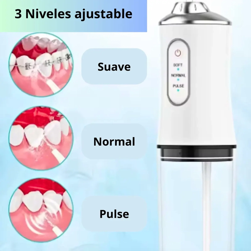 LIMPIADOR IRRIGADOR BUCAL 4 BOQUILLAS PORTATIL RECARGABLE - 2