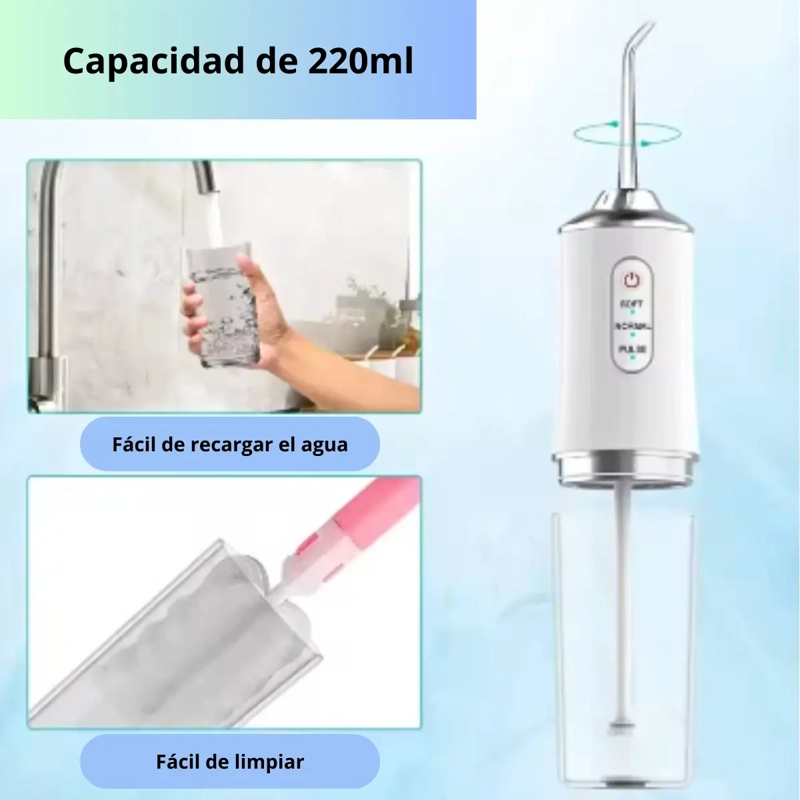 LIMPIADOR IRRIGADOR BUCAL 4 BOQUILLAS PORTATIL RECARGABLE - 7