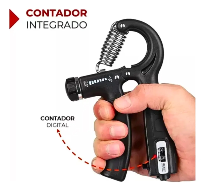 HAND GRIP EJERCICIO EJERCITADOR DE MANOS AJUSTABLE 5 A 60 KG - 3