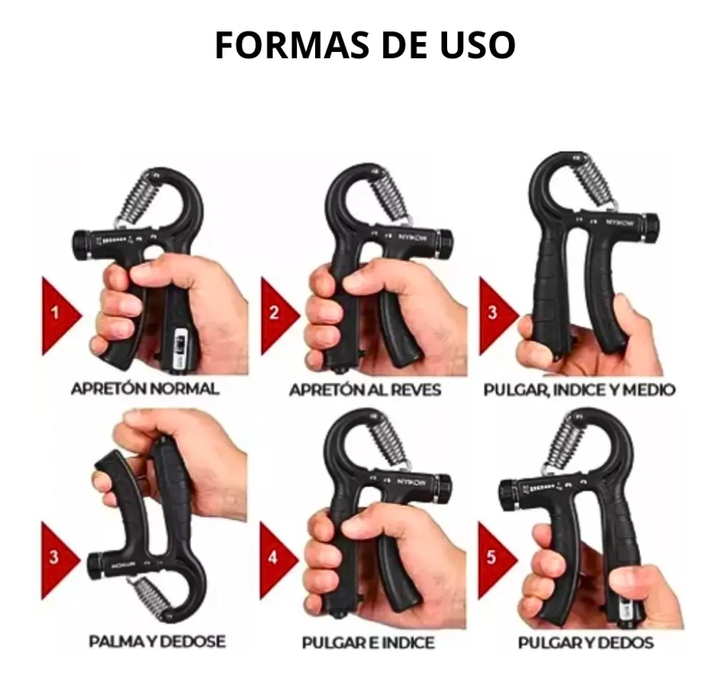 HAND GRIP EJERCICIO EJERCITADOR DE MANOS AJUSTABLE 5 A 60 KG - 4
