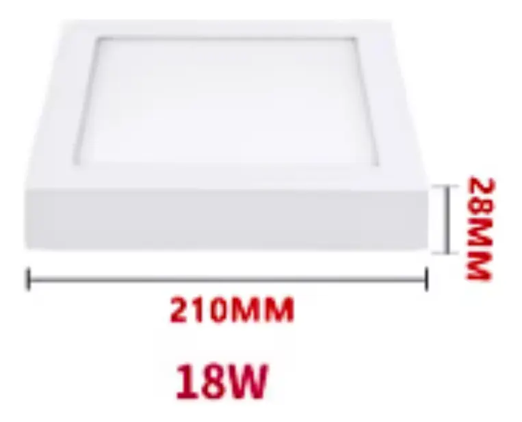 LAMPARA DE TECHO SOBREPUESTO BLANCO CUADRADO 18W LUZ FRIA - 2