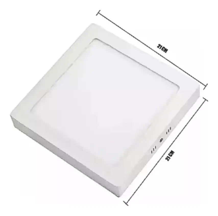 LAMPARA DE TECHO SOBREPUESTO BLANCO CUADRADO 18W LUZ FRIA - 5
