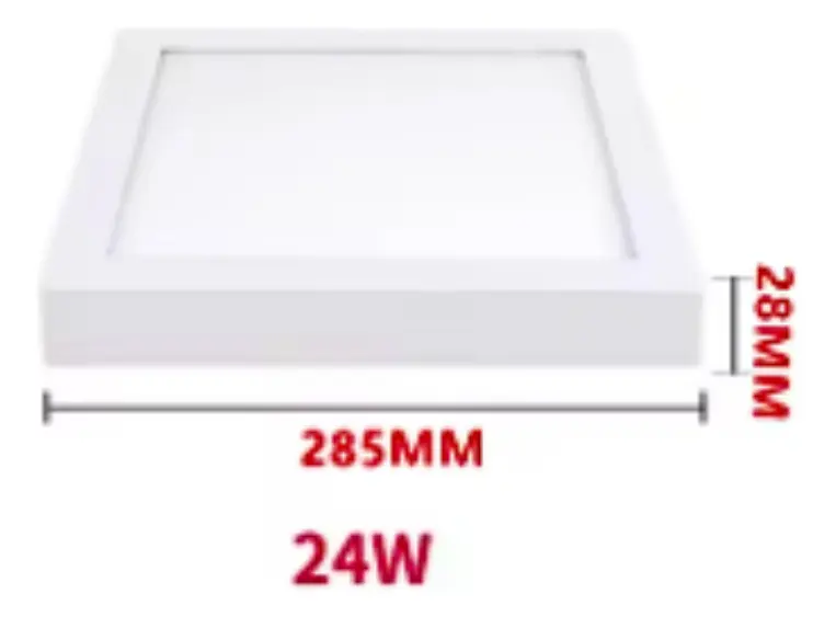 LAMPARA DE TECHO SOBREPUESTO BLANCO CUADRADO 24W LUZ FRIA - 4