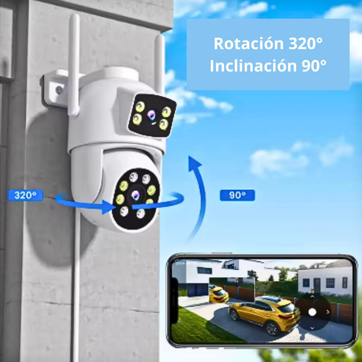 CAMARA DE VIGILANCIA CON LENTE DUAL WIFI FULL HD + SENSOR - 2