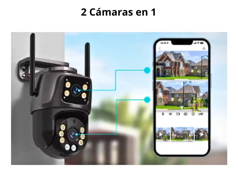 CAMARA DE VIGILANCIA CON LENTE DUAL WIFI FULL HD + SENSOR - 3