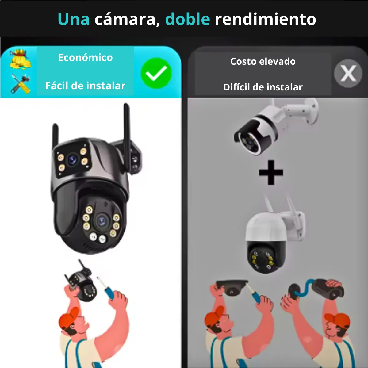 CAMARA DE VIGILANCIA CON LENTE DUAL WIFI FULL HD + SENSOR - 4