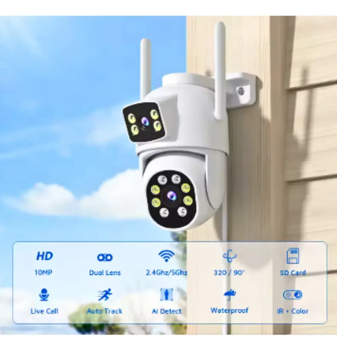 CAMARA DE VIGILANCIA CON LENTE DUAL WIFI FULL HD + SENSOR - 8