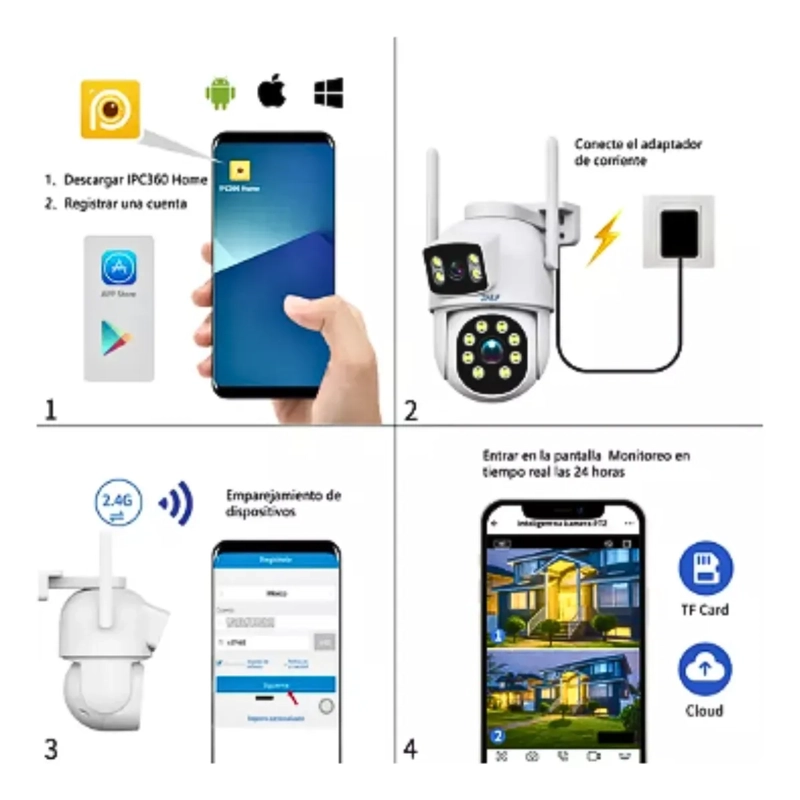 CAMARA DE VIGILANCIA CON LENTE DUAL WIFI FULL HD + SENSOR - 9