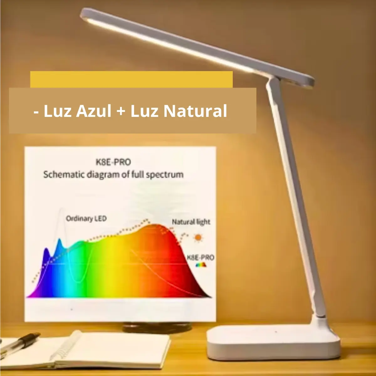 LAMPARA DE ESCRITORIO LUZ LED PLEGABLE LUZ NATURAL - 2