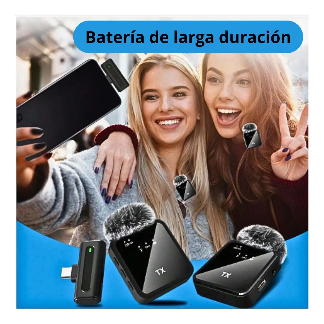 PACK 2 MICROFONOS INALAMBRICO DUAL PARA IPHONE Y ANDROID - 4