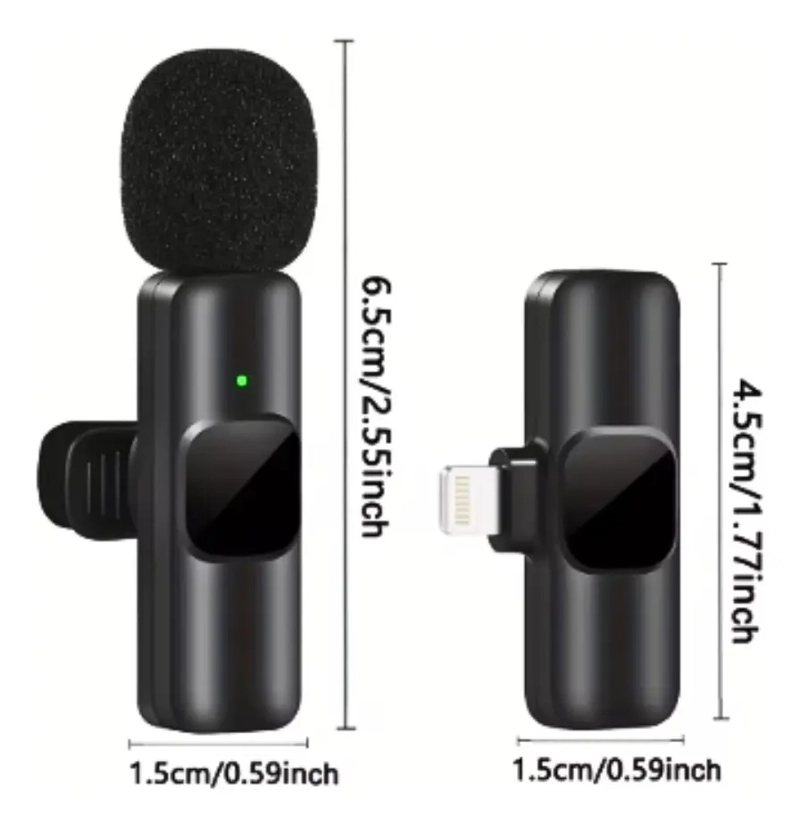 MICROFONO CORBATERO INALAMBRICO COMPATIBLE CON IPHONE IOS - 2
