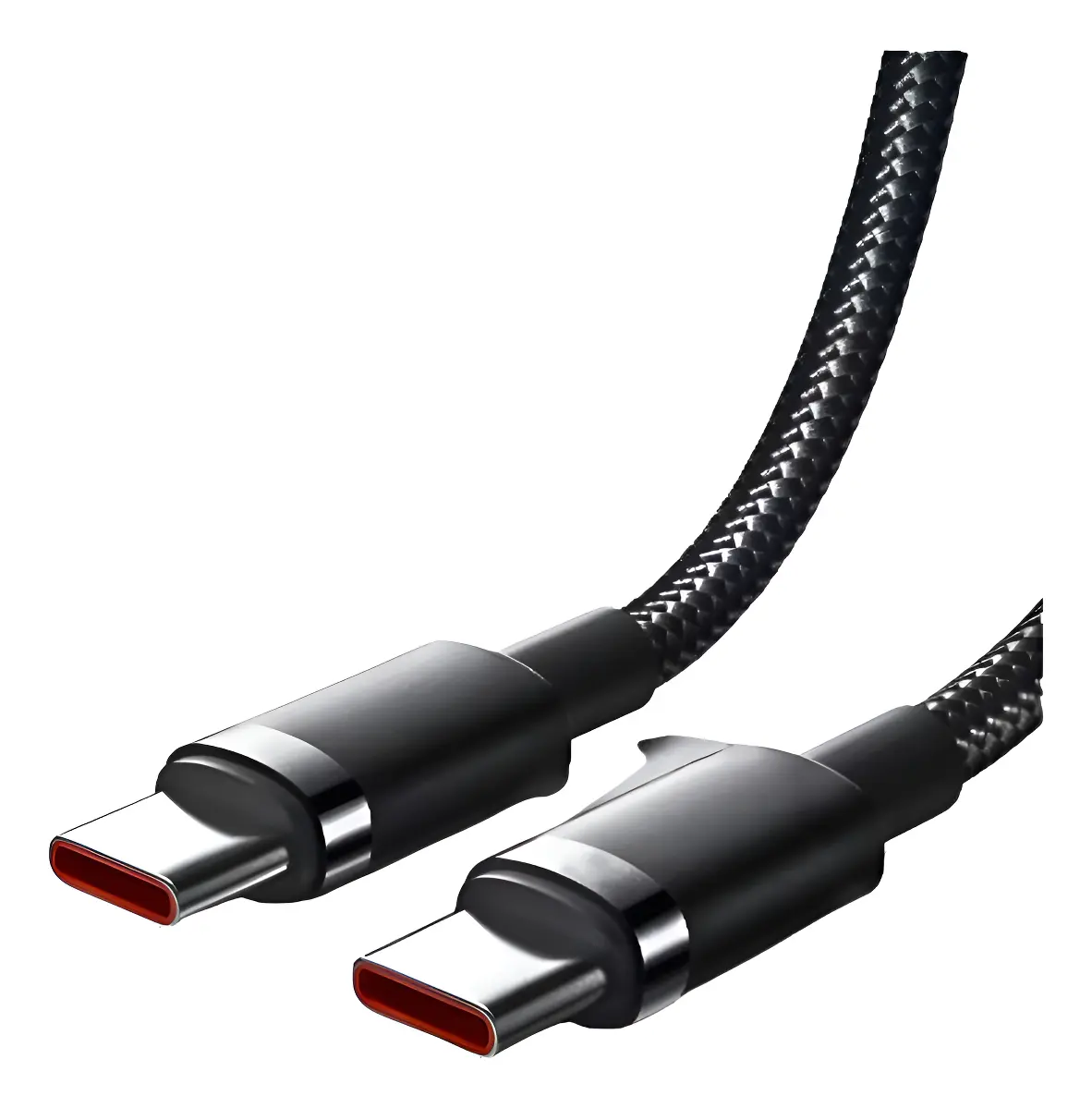 CABLE DE CARGA RAPIDA USB-C A C ANTINUDOS TRENZADO NEGRO - 1