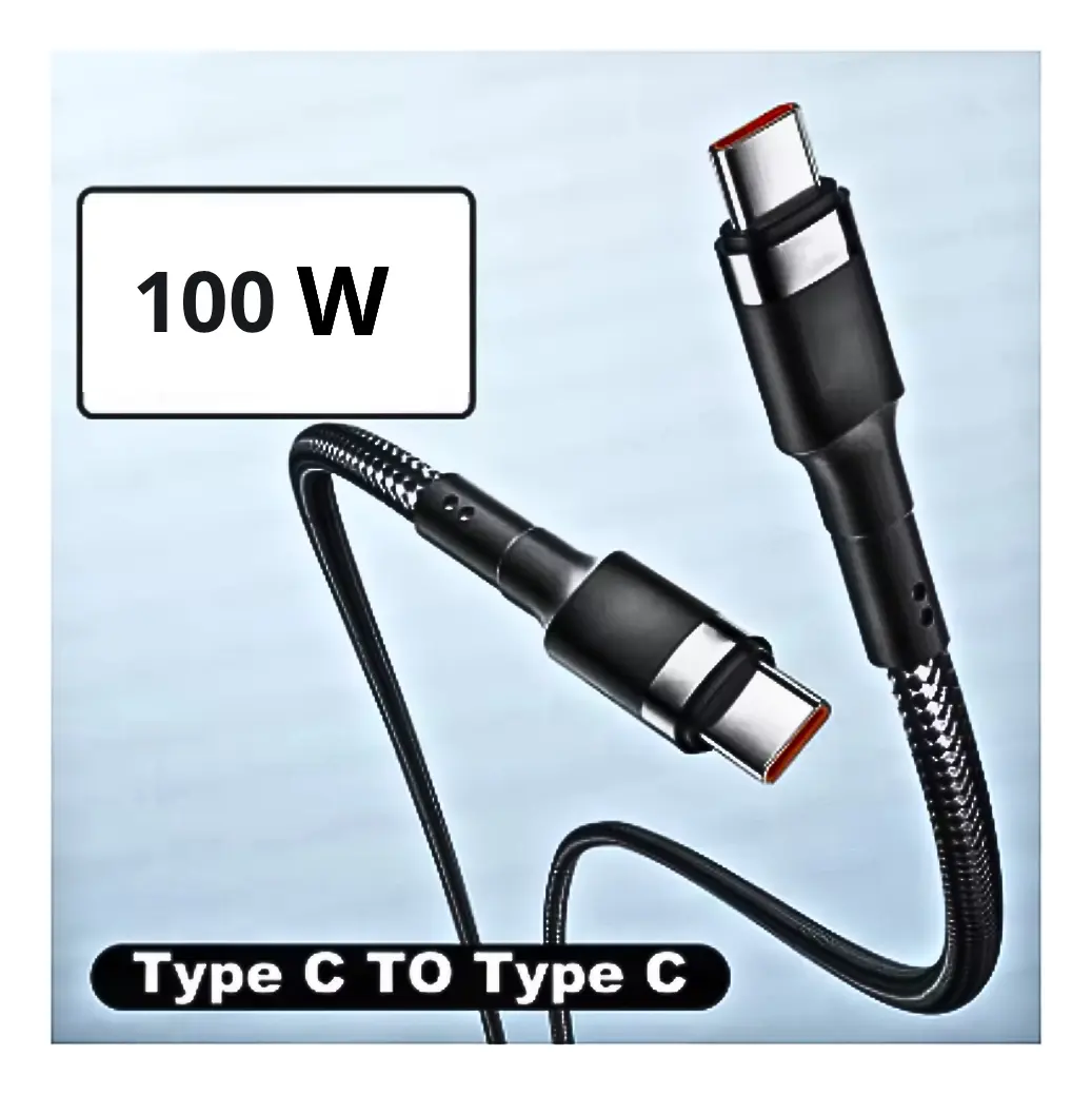 CABLE DE CARGA RAPIDA USB-C A C ANTINUDOS TRENZADO NEGRO - 4