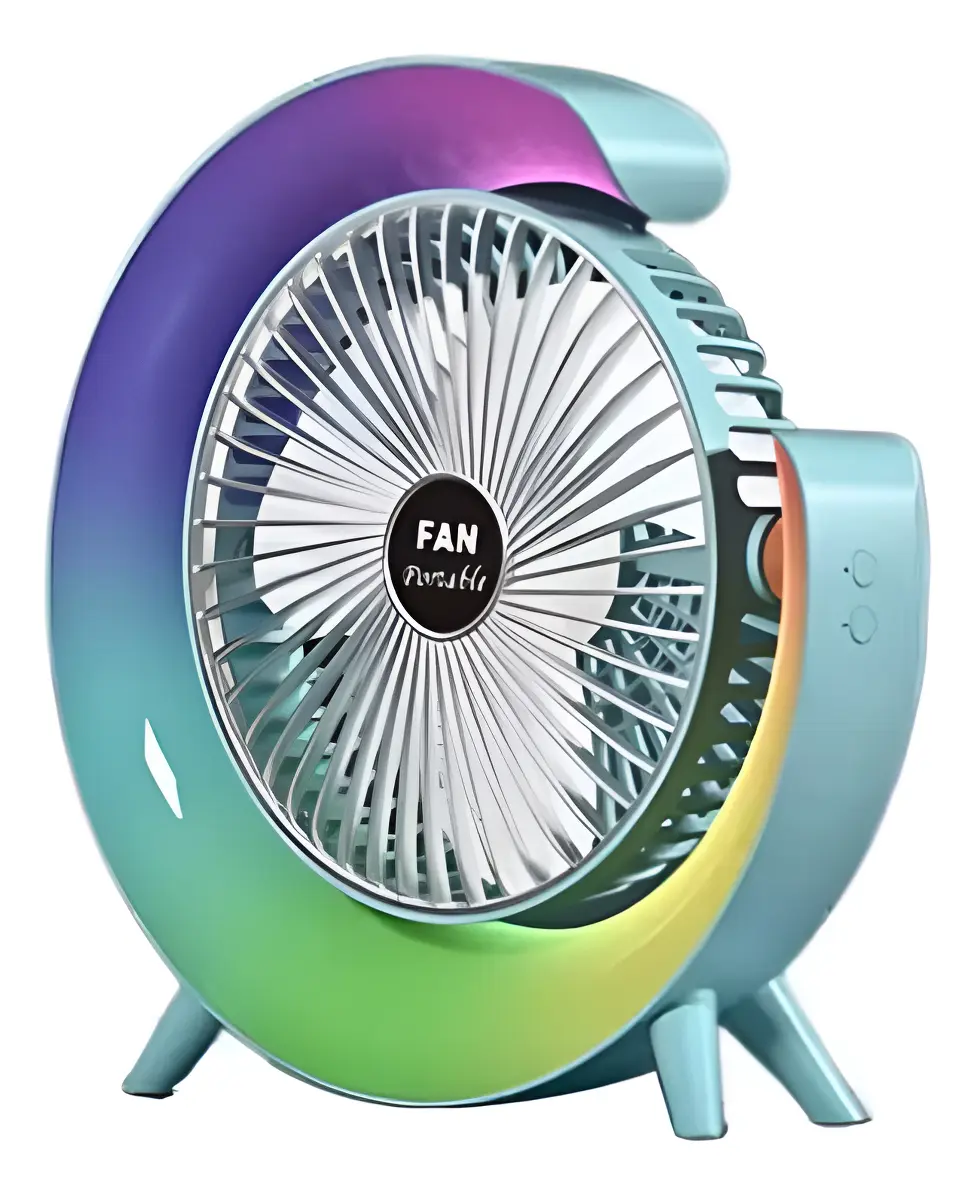 GENÉRICO MINI VENTILADOR DE ESCRITORIO SILENCIOSO RECARGABLE LUZ LED