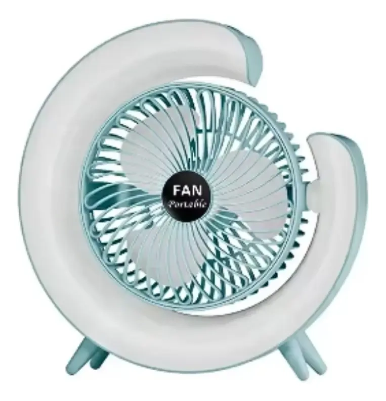 MINI VENTILADOR DE ESCRITORIO SILENCIOSO RECARGABLE LUZ LED - 3
