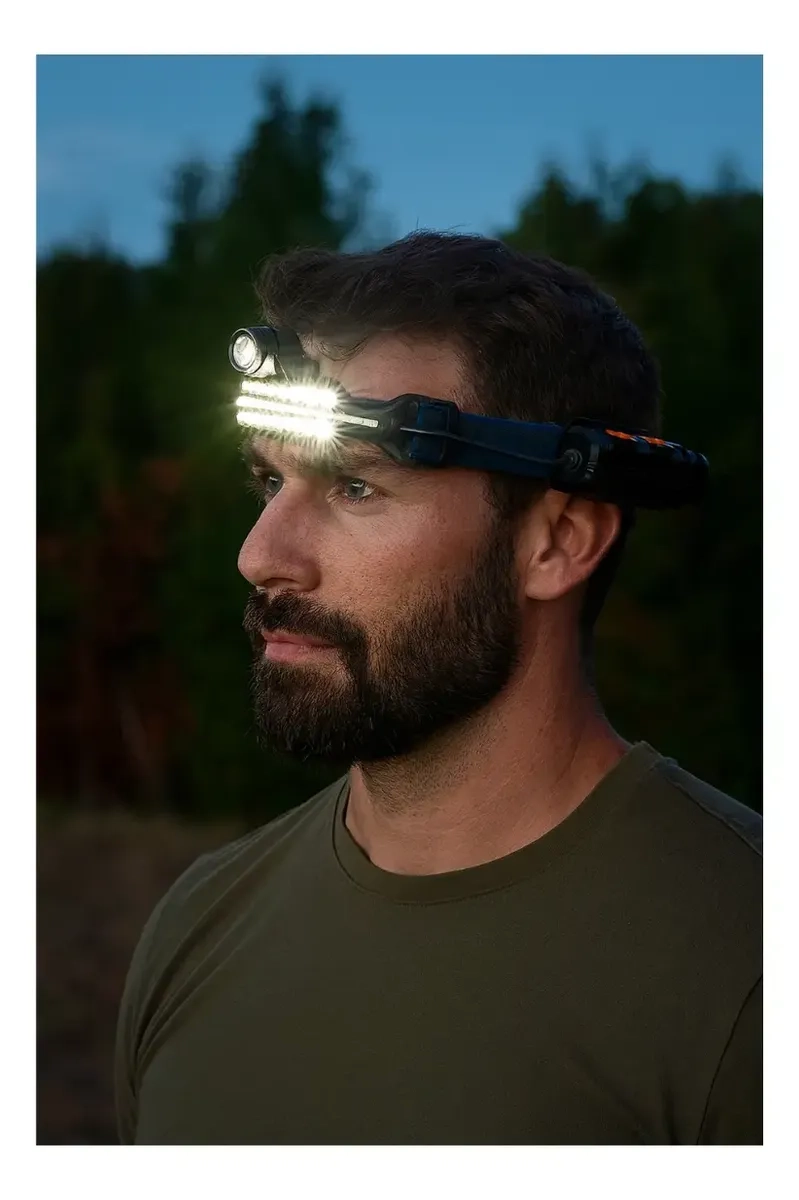 LINTERNA FRONTAL LED MULTIUSOS RECARGABLE MINERA DE 1200 LM - 7