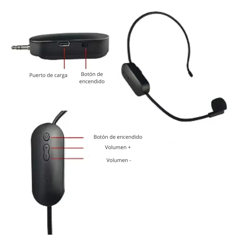 MICROFONO MEGAFONO INALAMBRICO AMPLIFICADOR DE VOZ BLUETOOTH - 3
