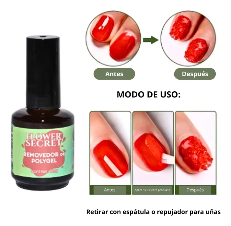 REMOVEDOR DE POLYGEL 18ML FLOWER SECRET - 2