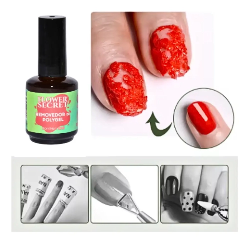REMOVEDOR DE POLYGEL 18ML FLOWER SECRET - 3