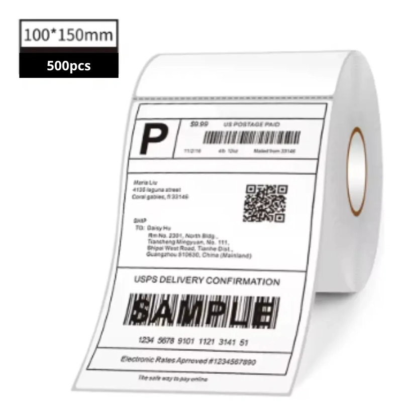 3 ROLLOS ETIQUETAS TE RMICAS ADHESIVA 100X150MM 500 UNIDADES - 2