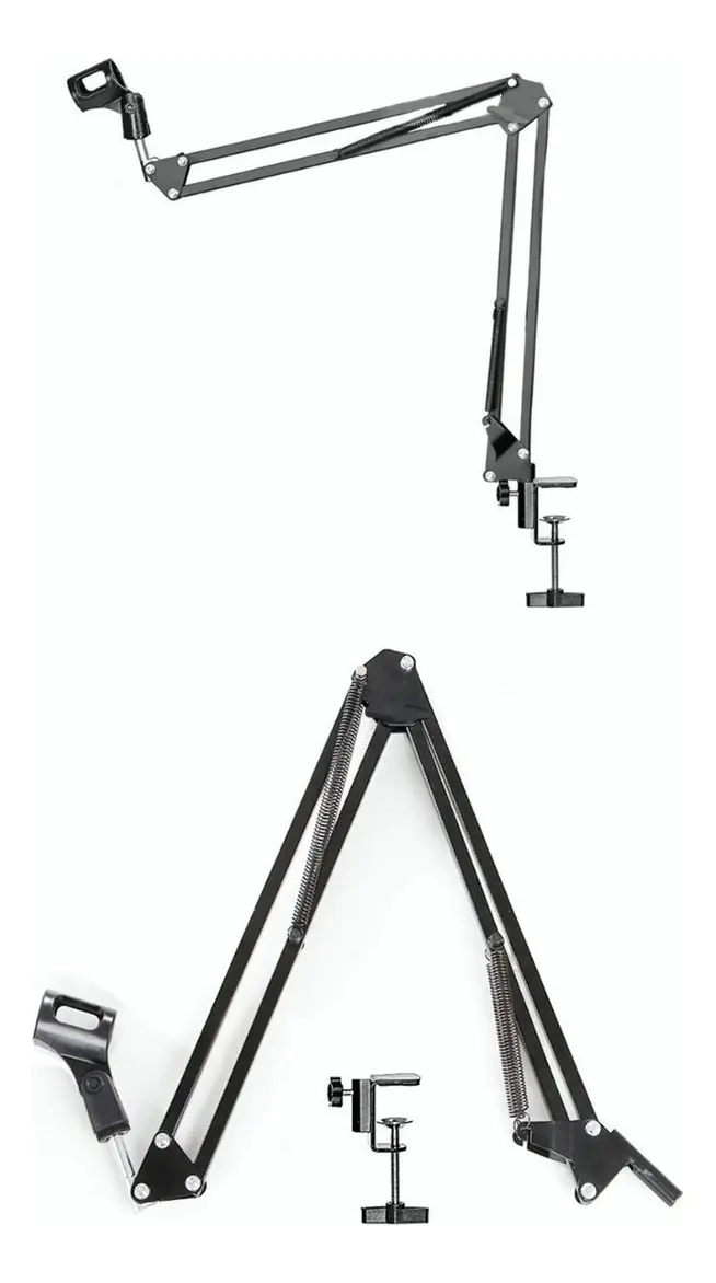 SOPORTE BRAZO DE MICROFONO AJUSTABLE PLEGABLE PARA MESA COLOR NEGRO - 5