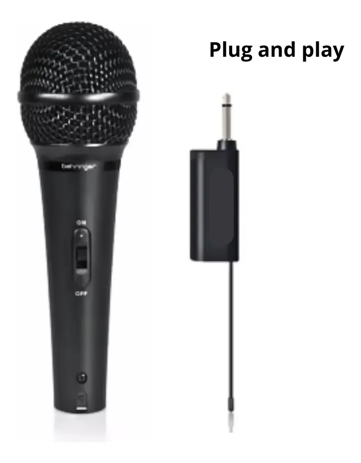 MICROFONO INALAMBRICO PROFESIONAL DINAMICO KARAOKE NEGRO - 3