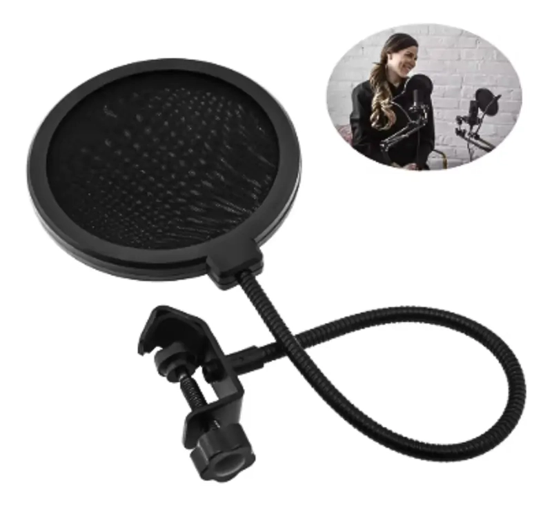 MICROFONO PROFESIONAL CONDENSADOR STUDIO + ANTIPOP + TRIPODE - 5