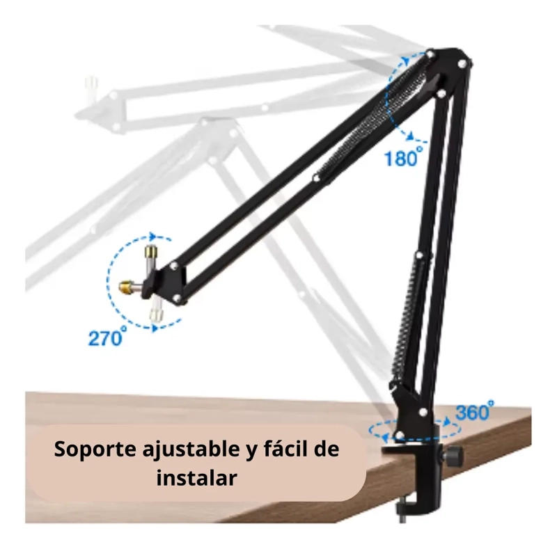 SOPORTE STUDIO PROFESIONAL BRAZO PARA MICROFONO AJUSTABLE - 3