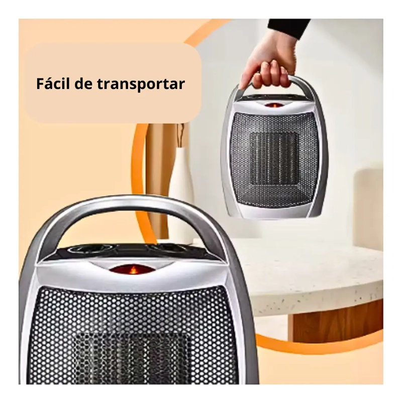 ESTUFA CALEFACTOR ELE CTRICO 1500W RAF PLATEADO R.1603 - 2