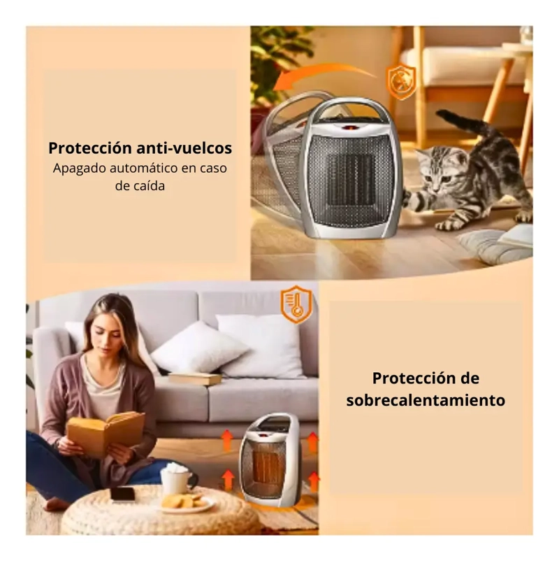 ESTUFA CALEFACTOR ELE CTRICO 1500W RAF PLATEADO R.1603 - 3